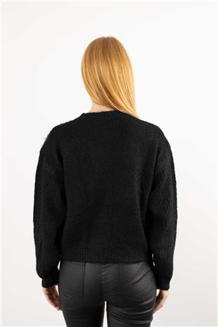 Ön Düğmeli Bisiklet Yaka Hırka