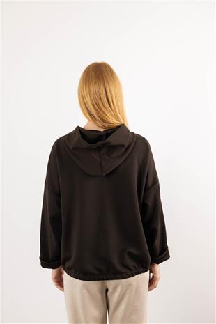 Ön Kapitone Desen Kapüşonlu Ceket