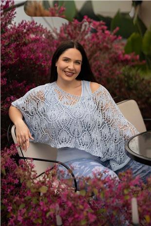 Örgü Detaylı Merserize Kadın Bluz