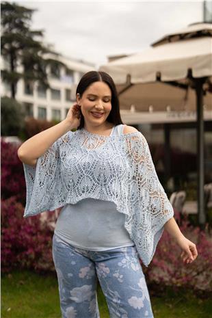 Örgü Detaylı Merserize Kadın Bluz