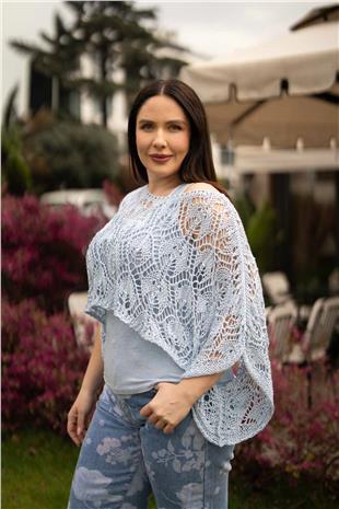 Örgü Detaylı Merserize Kadın Bluz