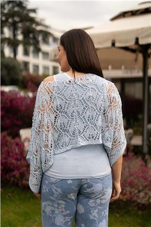 Örgü Detaylı Merserize Kadın Bluz