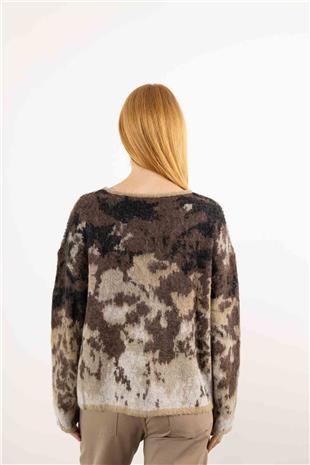 Oversize Pul Payet İşleme Detay Hırka