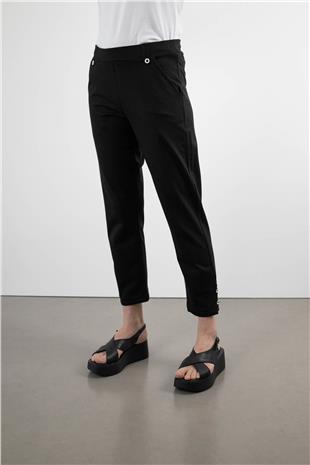 Paça Düğme Detay Oversize Pantolon