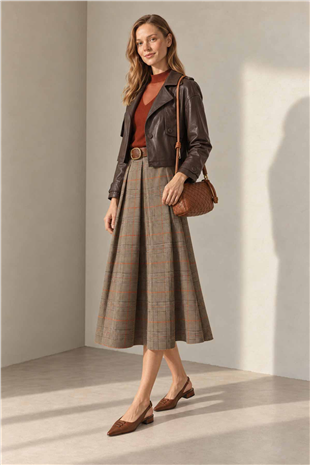 Polo Yaka Düğme Detay Kadın Ceket