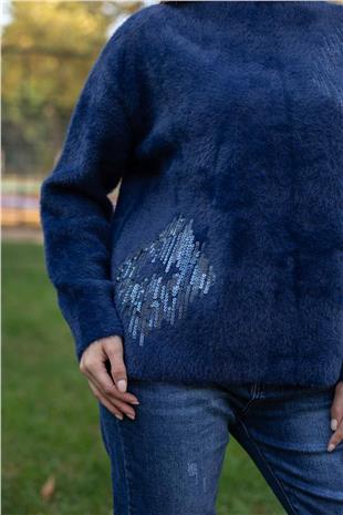 Pul Payet İşleme Peluş Bluz