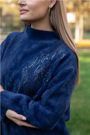 Pul Payet İşleme Peluş Bluz