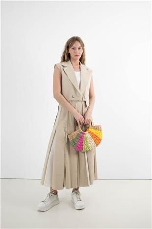 Renkli Hasır El Çantası