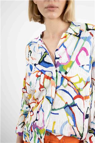 Renli Desen Dokuma Gömlek