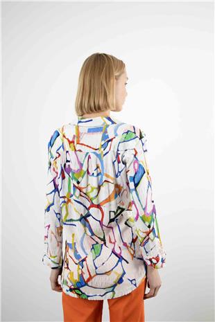 Renli Desen Dokuma Gömlek