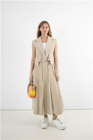 Saçaklı Fileli Etek