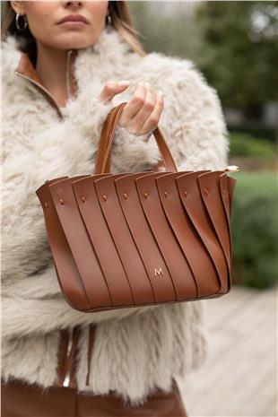 Şerit Parçalı El Omuz Çantası