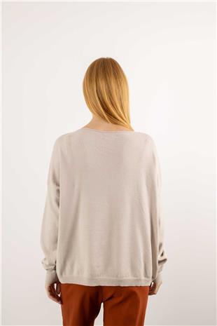 Toka Detaylı Uzun Kollu Triko Kazak