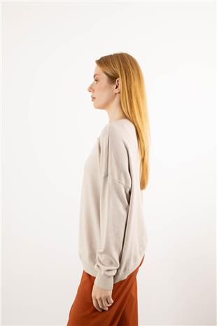 Toka Detaylı Uzun Kollu Triko Kazak