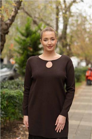 Tül Dantel Detaylı Uzun Kollu Kadın Elbise