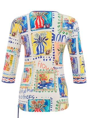 V Yaka Yan İp Detay Kadın Bluz