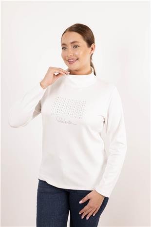 Valente Yazı Detaylı Taş Baskılı Bluz