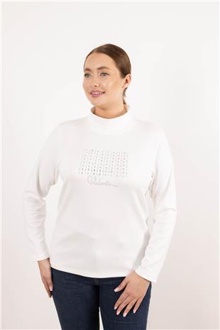 Valente Yazı Detaylı Taş Baskılı Bluz