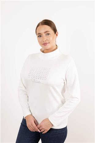 Valente Yazı Detaylı Taş Baskılı Bluz