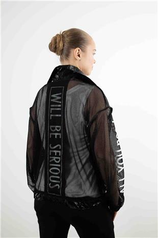 Yaka Astar Ve File Detaylı Ceket