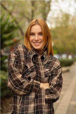 Yaka Taş Baskı Detaylı İçi Pelüş Oduncu Gömlek