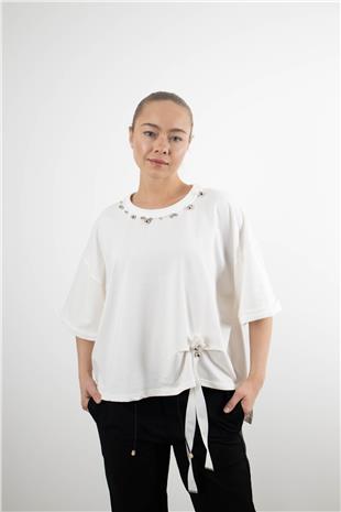 Yaka Taş Detay Bluz