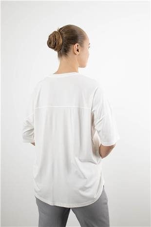 Yaprak Baskı Detaylı Bluz