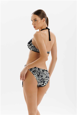 Yaprak Desen İp Bağlama Detaylı Kadın Bikini