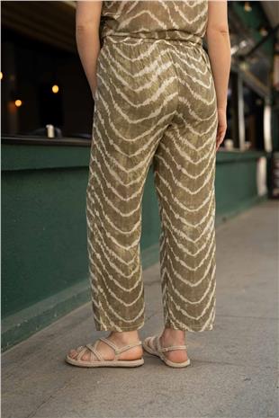 Zebra Desen Detaylı Vual Kadın Pantolon