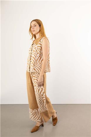 Zebra Desen Pantolon Gömlek Takım