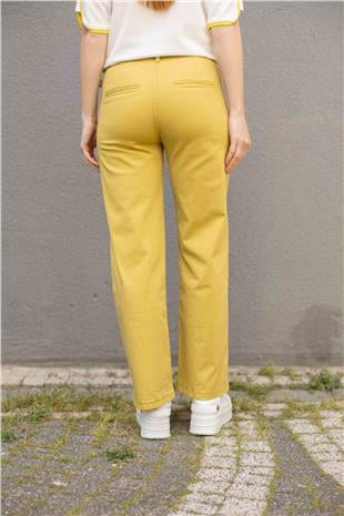 Kemerli Boru Paça Pantolon