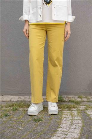 Kemerli Boru Paça Pantolon