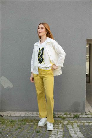 Kemerli Boru Paça Pantolon