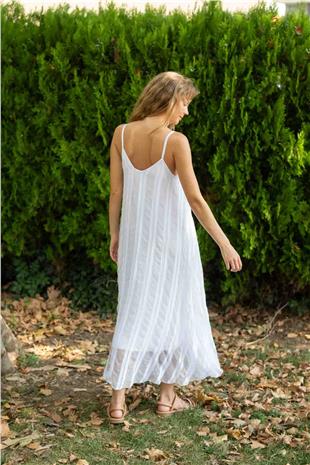 Zigzag Askılı Elbise