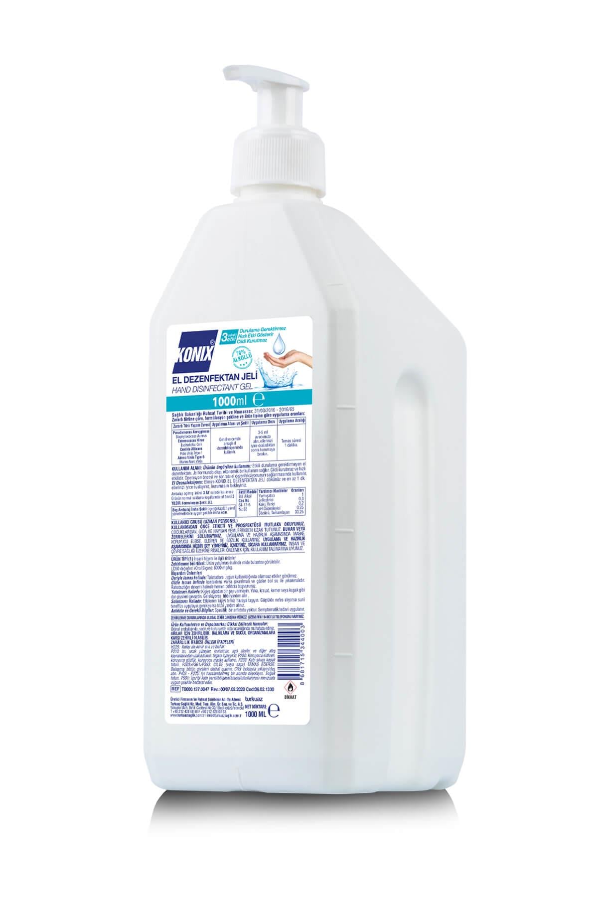 KONİX EL DEZENFEKTAN JELİ 1000 ML