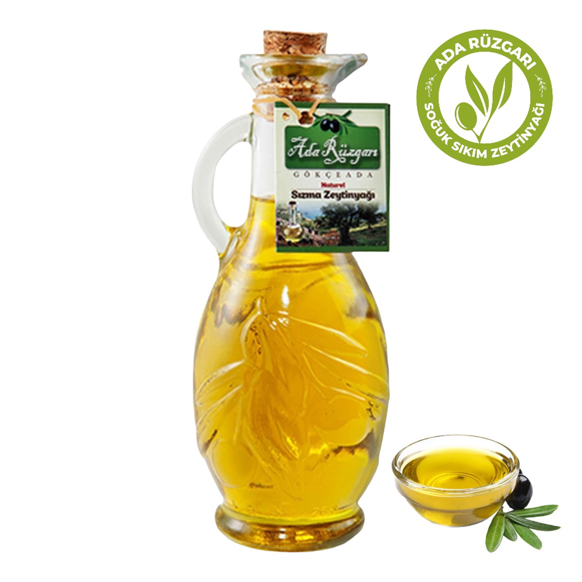 Gökçeada Naturel Sızma Zeytinyağı (Kulplu) 250 ml.