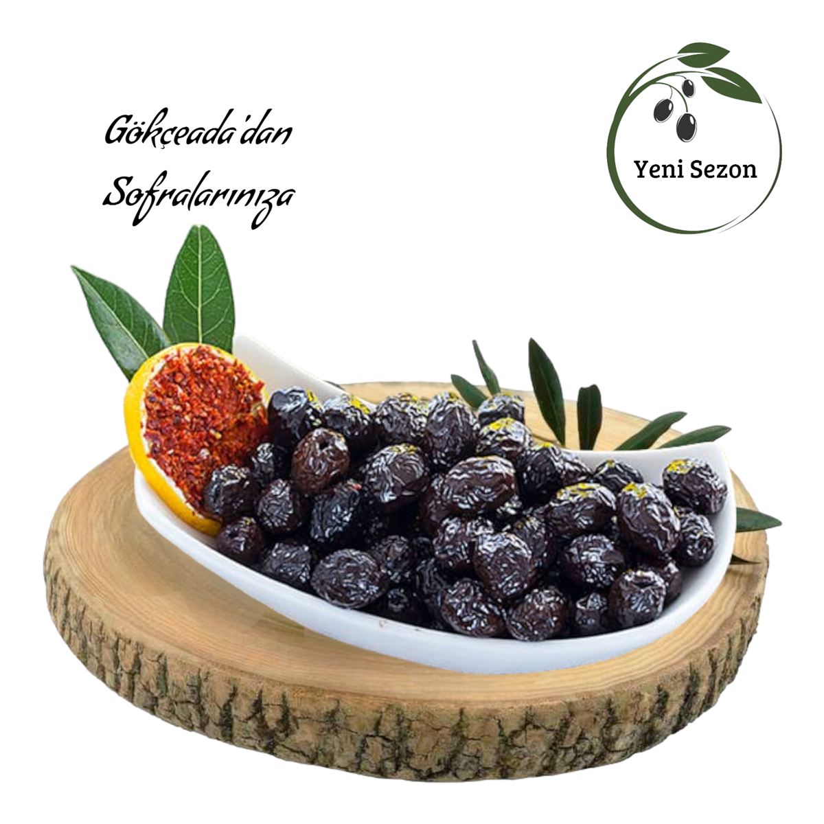 Gökçeada Tuzsuz Kuru Sele Zeytin 1 kg. (400-450)