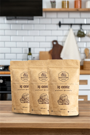 Koztepe Çiftliği Yerli Tohum İç Ceviz Parçalı 365 gr × 3 Paket 