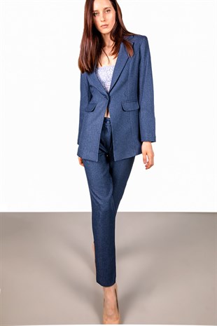 Klasik dar kesim pantolon ceket  takım lacivert