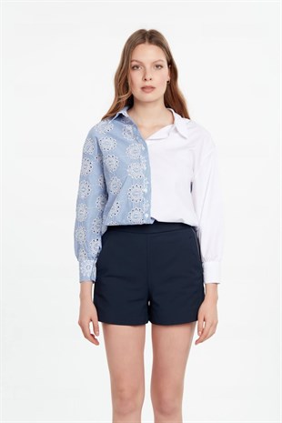 Lacivert klasik şort