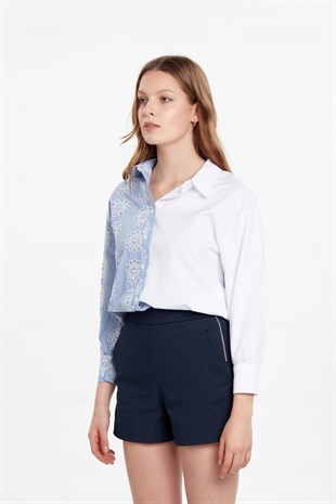 Lacivert klasik şort