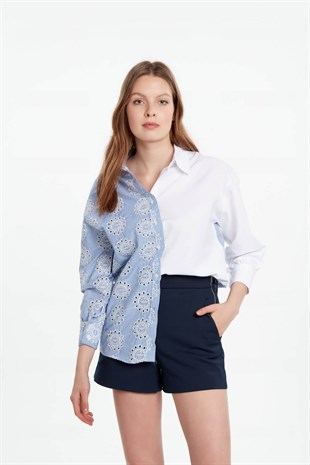 Lacivert klasik şort