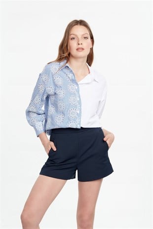 Lacivert klasik şort