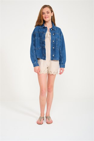 Mavi Oversize Cepli Kot Ceket