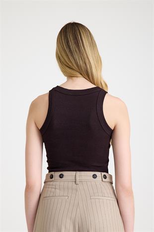 Palazzo Pamuk Kadın Krem Rengi Kahverengi Çizgili Pantolon