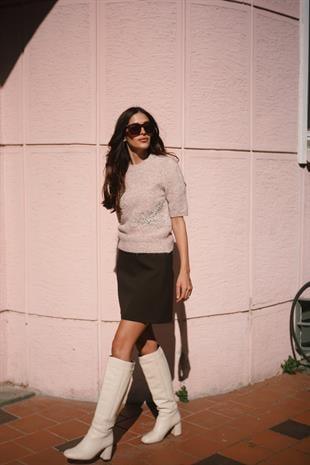 Pamuk Basic Mini Çan Kahverengi Etek