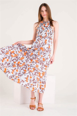 Yaprak Desenli Üstü Gipeli Sırt Dekolteli Uzun Elbise ve diğer Elbise modellerimiz için online alışveriş mağazamızı ziyaret edin. 