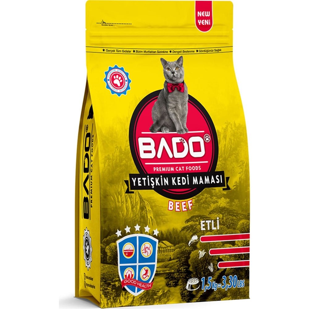 BADO YET.KEDİ MAMASI 1.5 KG ETLİ 