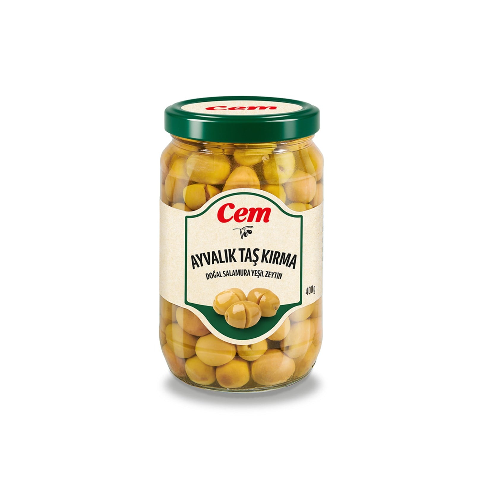 CEM YEŞİL ZEYTİN 400 GR AYVALIK TAŞ KIRMA 291-350