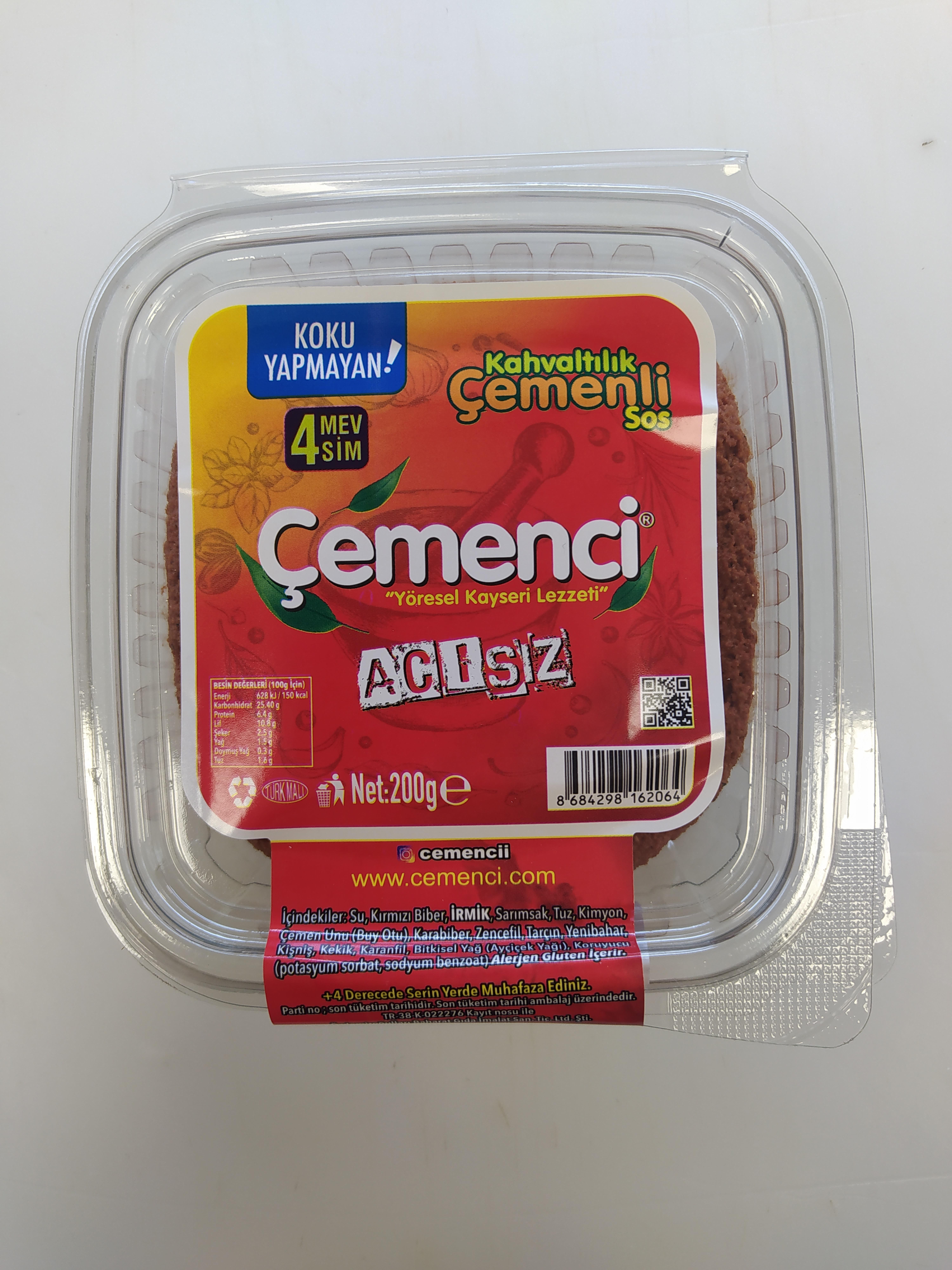 ÇEMENCİ KOKUSUZ ÇEMEN 200 GR ACISIZ